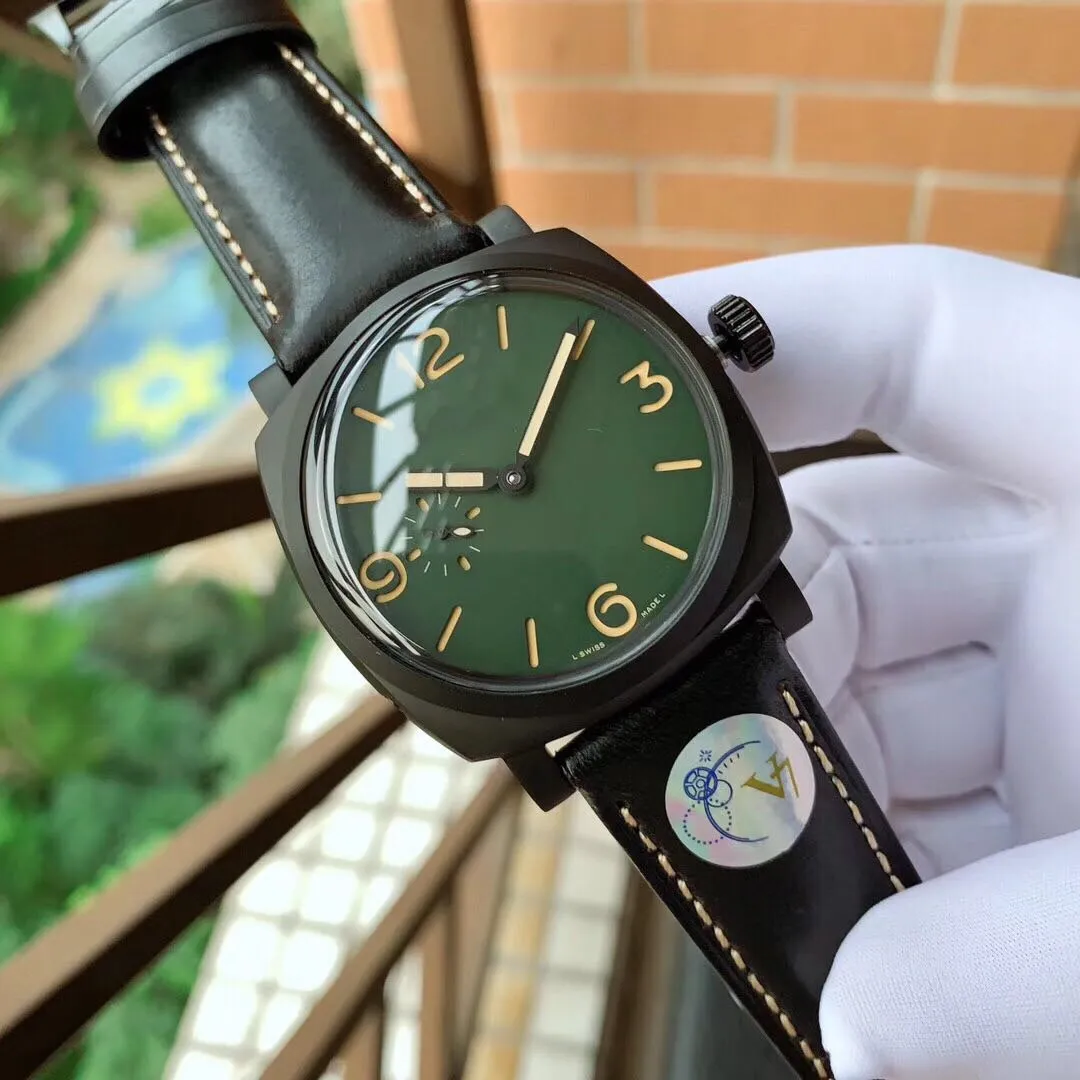 Super 115 PAM097 montre DE luxe geïmporteerd mechanisch uurwerk 48 mm uurwijzer minutenwijzer kleine secondeschijf weergavefunctie designe248t