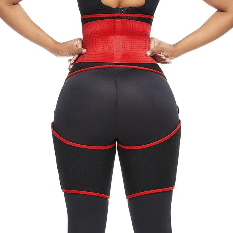 3 in 1 neoprene sweat sauna shaper body slim Belts thigh trimmer leg shapers High waist trainer Shapewear compression waist belt T1161654