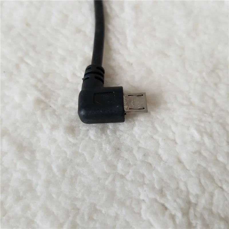 90 stopni lewy kąt Micro USB mężczyzna USB Kobieta z funkcją OTG na dysk Android Telefon Czarny 25 cm