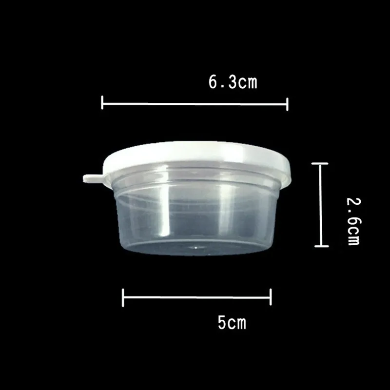 DHL Weiße runde Schleim-Schaum-Schlamm-Aufbewahrungsbehälter mit Deckel, 20 g Perlen, schlanker Ton und bunter Aufbewahrungsorganisator, Kunststoffverpackung177J