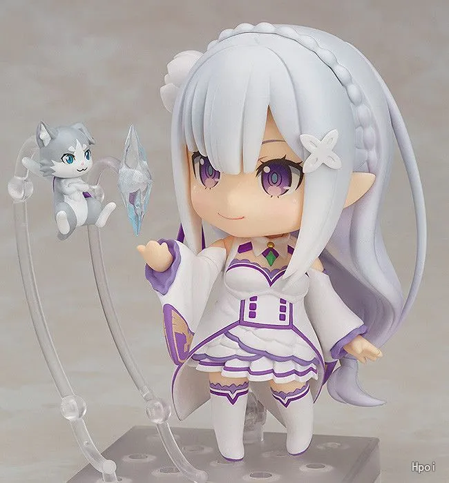 Emilia Q version re zéro vie dans une figure d'action d'anime différente différente figurines collectibles figures toys kids toys for girls t209075292