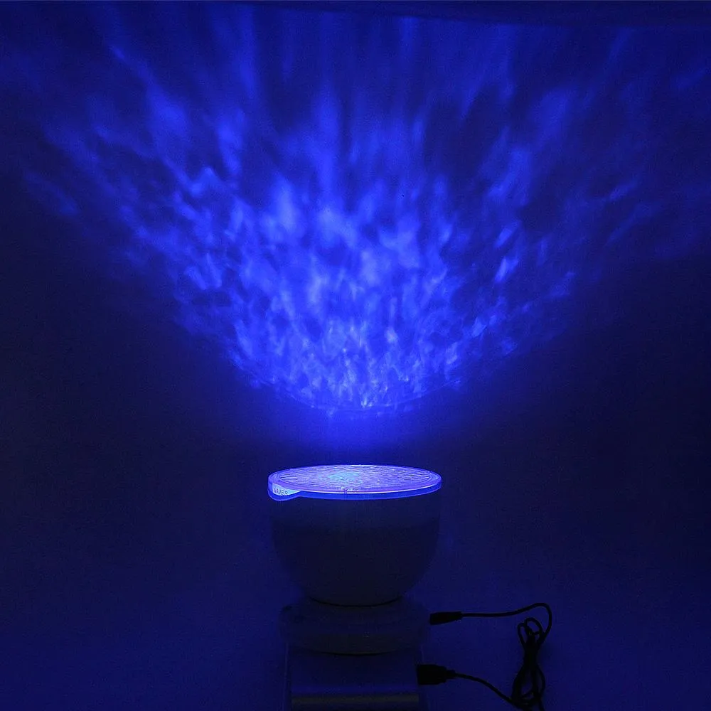 Brelong Jiawen Ocean Sea Waves LED Night Light Projector Lautsprecher Lampen Weihnachtsgeschenk Blue304d