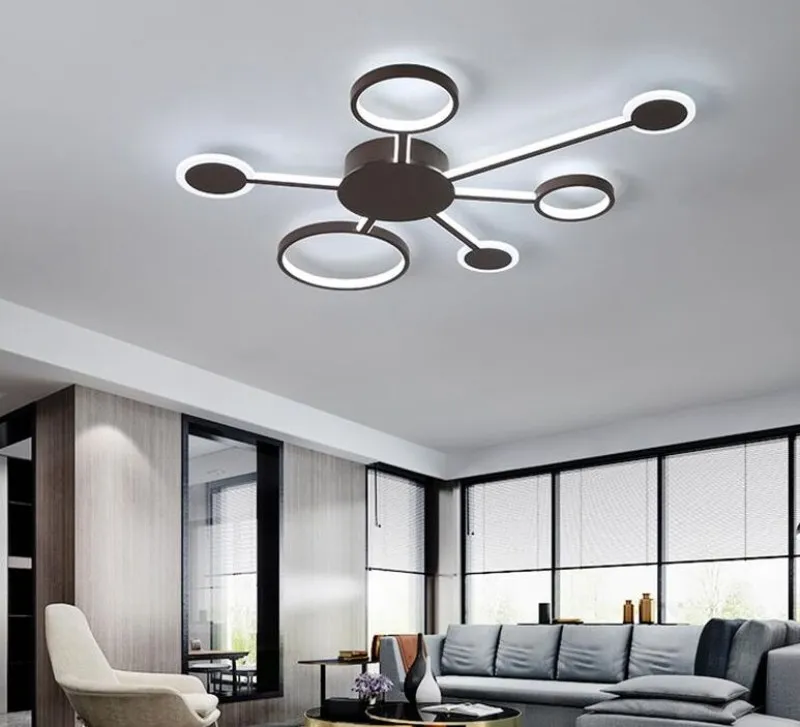 Novo design moderno led luzes de teto para sala estar quarto estudo casa cor acabamento café lâmpada do teto myy258g