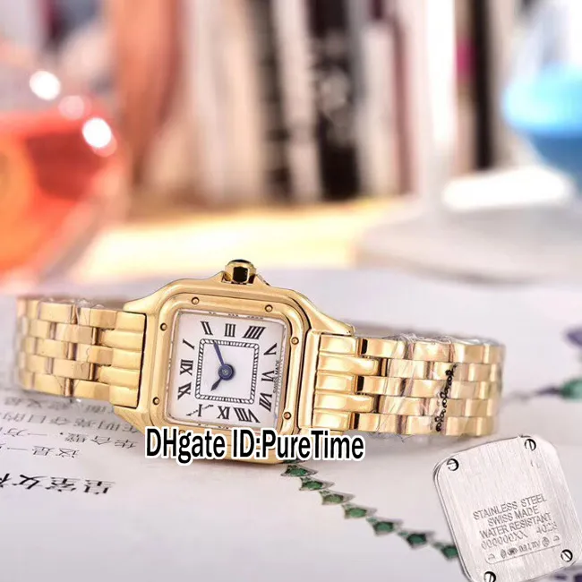 Novo w2pn0006 w2pn0007 dois tons ouro amarelo 27mm 22mm mostrador branco quartzo suíço relógio feminino senhoras relógios de aço inoxidável 10 pureti266j