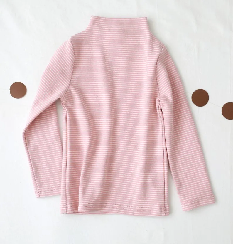 2020 Spring Autumn New Style Kid Girls Long Sleeve Shirts Casual Striped Cotton Turtleneck Pullover Clothing Shirt for Girls Y20071256625