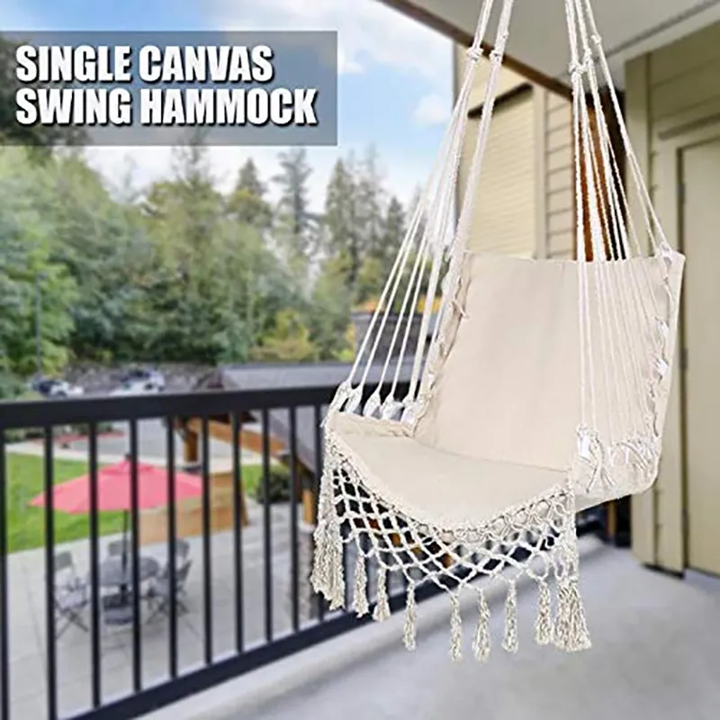 Style nordique Hamac blanc extérieur du jardin intérieur Dormitory chambre à coucher chaise suspendue pour enfant swinging single de sécurité single hamock3045275084