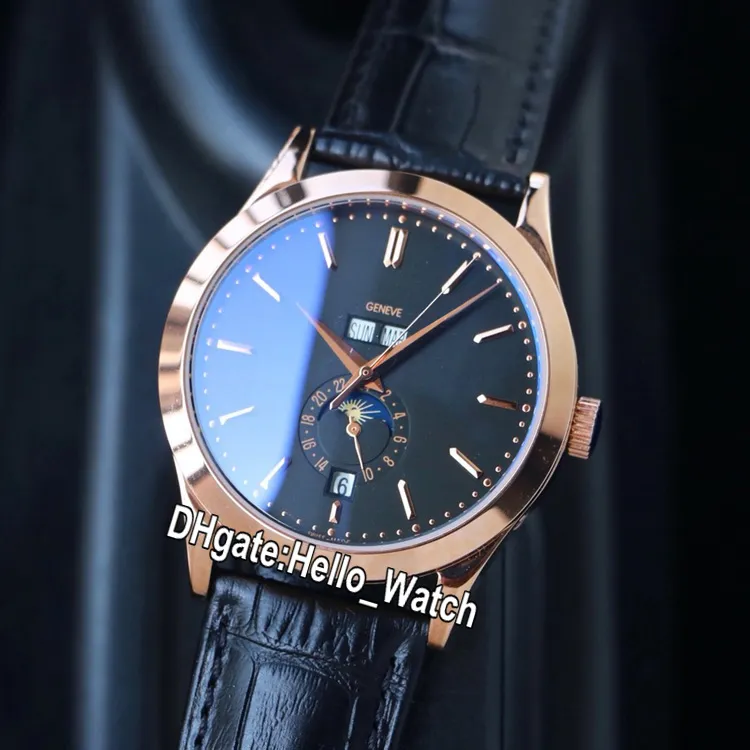 Tanie nowe 5396G-011 Wielkie komplikacje kalendarz automatyczny męski zegarek stalowy obudowa biała tarcza księżyca zegarki fazowe skórzane zegarki Hel218a