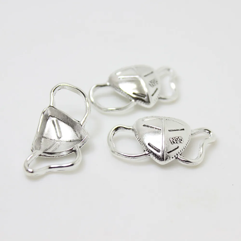 -- Mask Charm 30x15x4 5mm Antique silver tone Alloy Mask Charms Pendants Conector DIY for Jewellery Making necklace270L