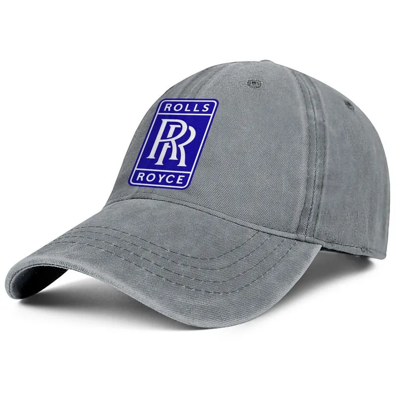 Rolls Royce Oeiginal Logo Blue White Unisex Denim Baseball Cap FitIted Design Your Own Cute Trendy Hats Blocky Faith United1245431