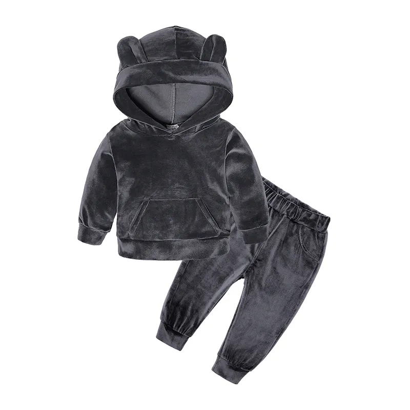 Baby Boy Clothes winter Gold velvet Boy Clothing Set Long sleeves Leisure boys t shirt+ Pant Kids Tracksuit