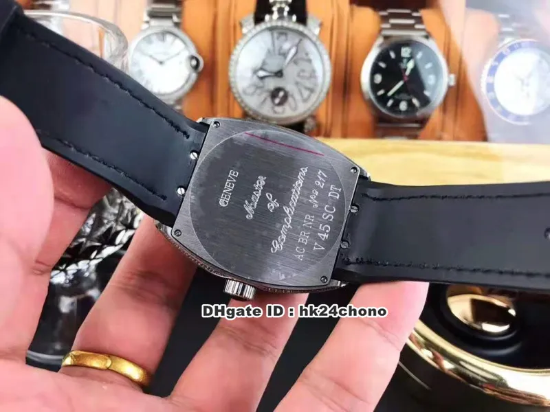 2 estilos de relógios de luxo Vanguard Full Diamonds Automatic Mens Watch V 45 SC DT Dense Diamond Dial Leather Strap Gents WristWatches214D