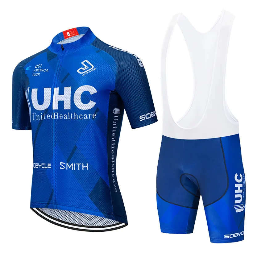 UHC Cycling Jersey set 2020 Pro team Mens CYCLING clothing Summer breathable MTB bike jersey bib shorts kit Ropa Ciclismo3101204