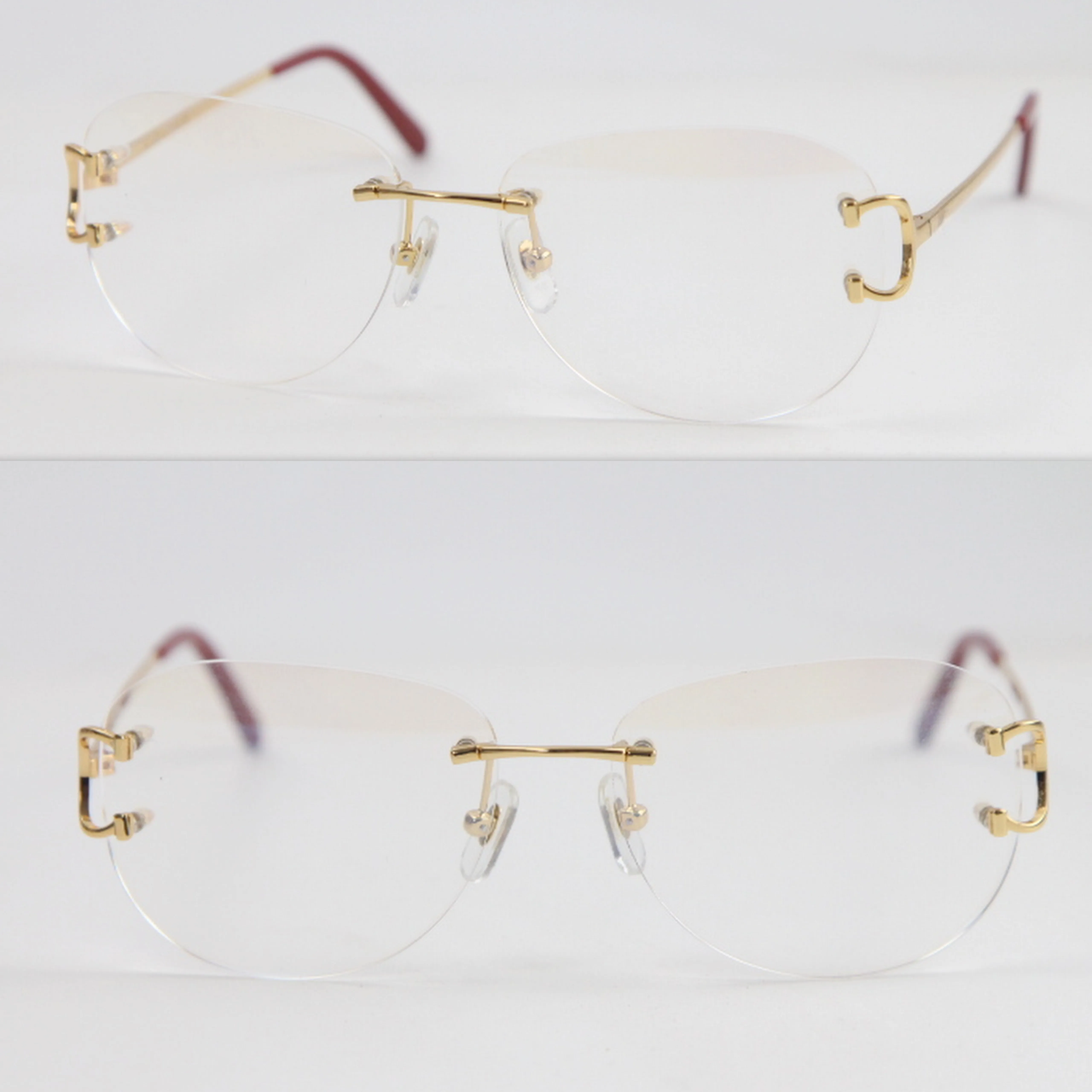 Protection UV400 de vente entière 4193828 Lunettes de soleil sans bordure Men de mode Femmes Sport Lunes à l'extérieur Conduite 18K Gold Metal FRAM2509