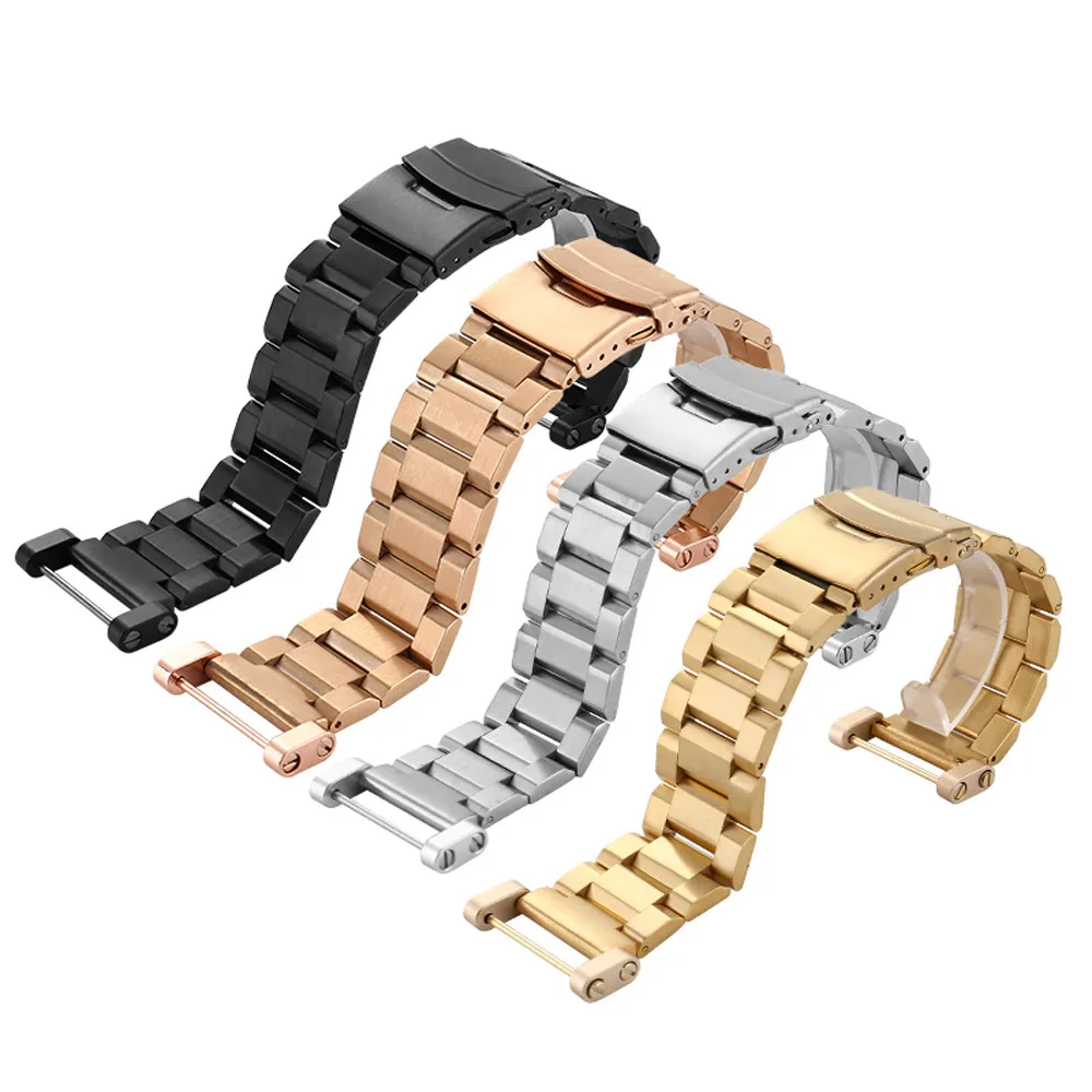 T-AMQ 24 mm für Core-Uhrenarmband, Edelstahl-Armband, PVD-Adapter, Schrauben, Schwarz, Silber, Roségold, Armband-493044