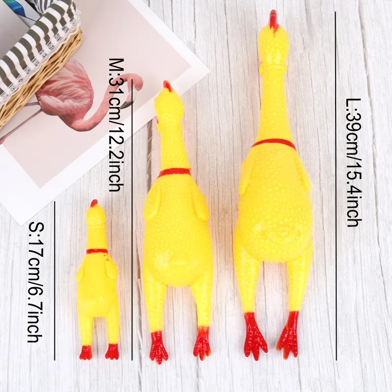 Pets Dog Toys Screaming Chicken Squeeze Sound Toy Dogs Super Durable & Funny Squeaky Yellow Rubber Chicken Dog Chew Creative Toy BH2384 CY