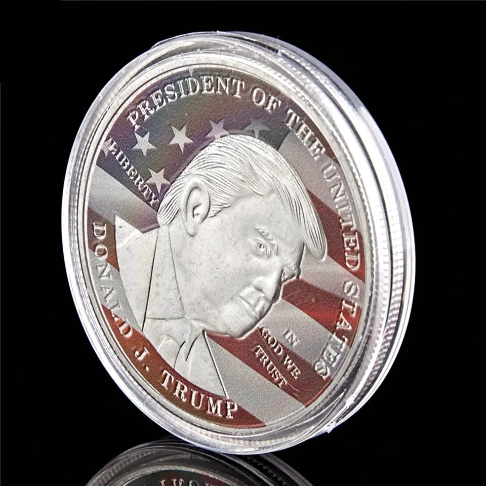 Président américain Donald Trump Liberty Craft en Dieu Nous avons confiance en argent plaqué 1Oz Pièce commémorative de nouveauté