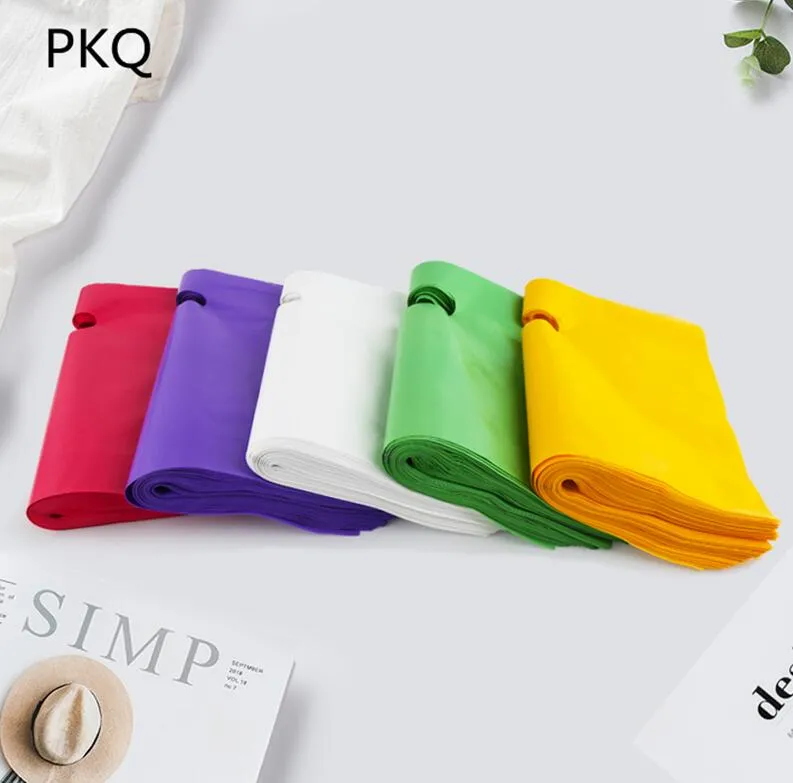 10 Stück kleine große Plastiktüten mit Griff, individuelle Geschenktüten aus Kunststoff zum Einkaufen mit Griff, Werbeverpackung Bag242I