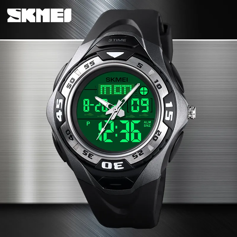 SKMEI Спортивные часы для улицы, мужские цифровые водонепроницаемые часы, будильник, светящиеся наручные часы с двойным дисплеем, relogio masculino 1539286n