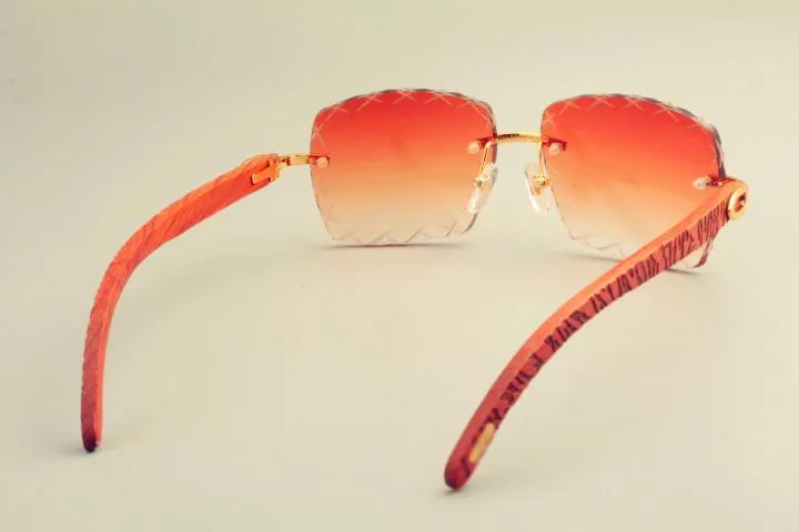 2019 New Square Graving Lens Lens Sunglasses 8300177 Moda Moda Sun Visor Natural Gravura Minflror Temple Sungla234p