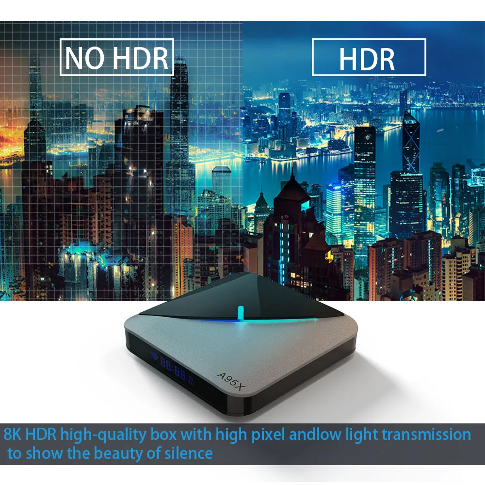 A95X F3 Air 8K Android 9.0 TV BOX Amlogic S905X3 4K wifi 4GB 16GB 32GB 64GB RGB Licht TV Box met spraakbediening