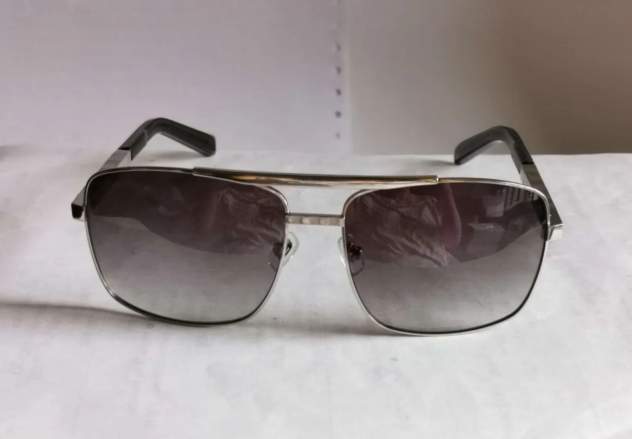 Klassieke vierkante houding zonnebril voor mannen metalen goud frame bruine gradiëntlens 59 mm heren vintage zonnebril UV400 Predection Eyew297K