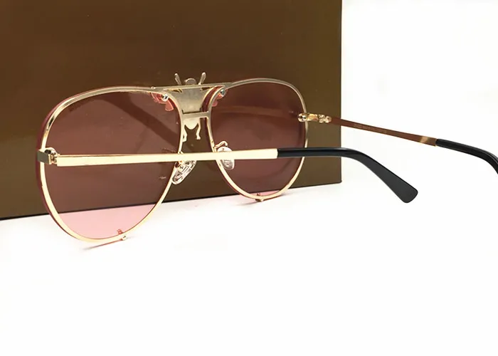 Luksus-2238 okulary przeciwsłoneczne mężczyźni kobiety projektantka marki popularna moda wielki letni styl z pszczołami najwyższej jakości ochrona UV Lens322v