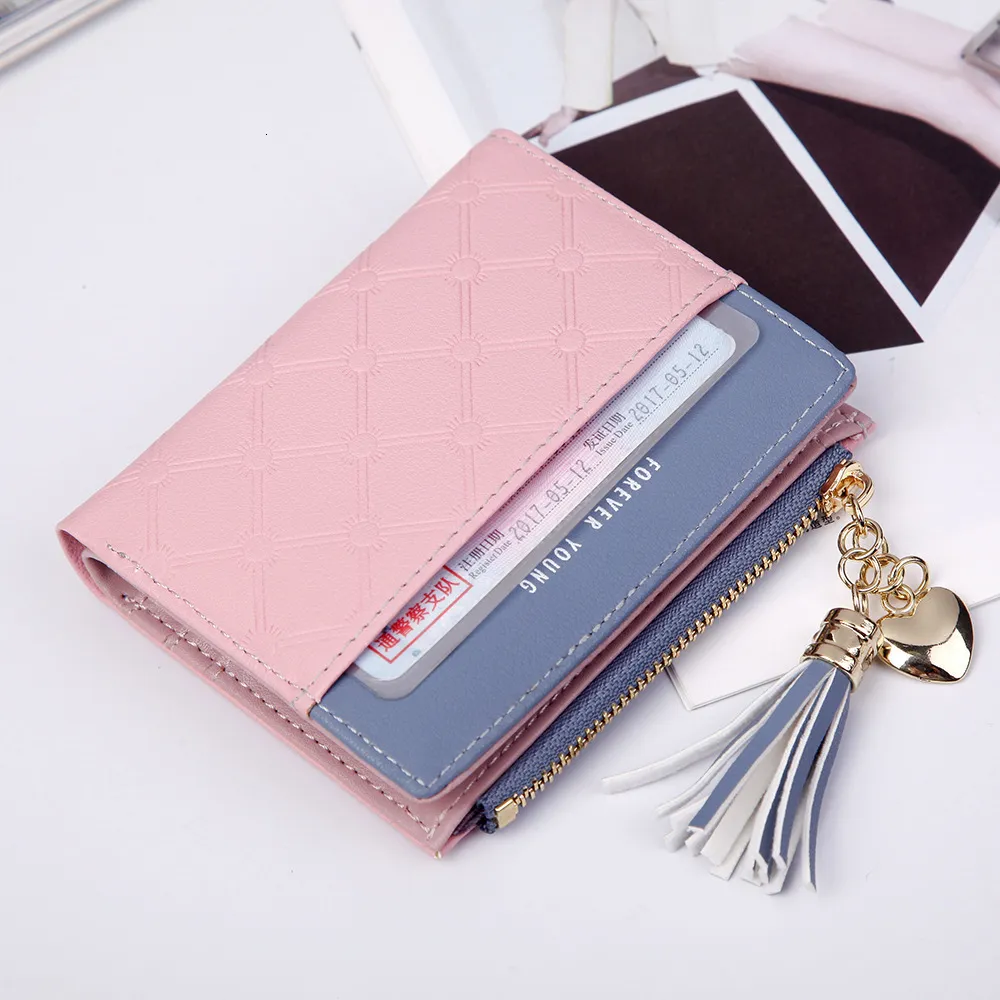 Wallet Brand Woman Short Fund Small Change Pakket Hit Color Wallet Zipper -knoppakket Wallet Wallets Europese portemonnees voor dames304P