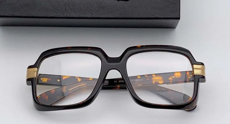 Vintage Legends Shiny Black Gold Plastic Square Eyeglasses EyeWear 607 Sonnenbrille Men Sunglasses new with box2305