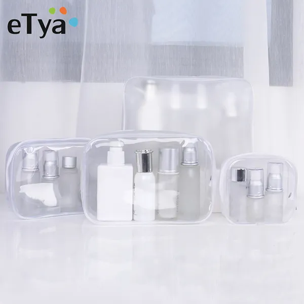 etya transparente Kosmetikbeutel klarer Reißverschluss Reisen Make -up -Fall Frauen Make -up Schönheit Organisator Toilettenwaschbad Aufbewahrungstasche 245z