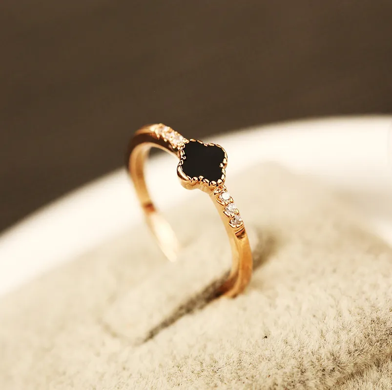 Mode Koreanische Intarsien Zirkon Ring Überzogene 18k Reales Gold Einfache Weibliche Ring Mode Klassische Frauen Ring Valentinstag geschenk286n