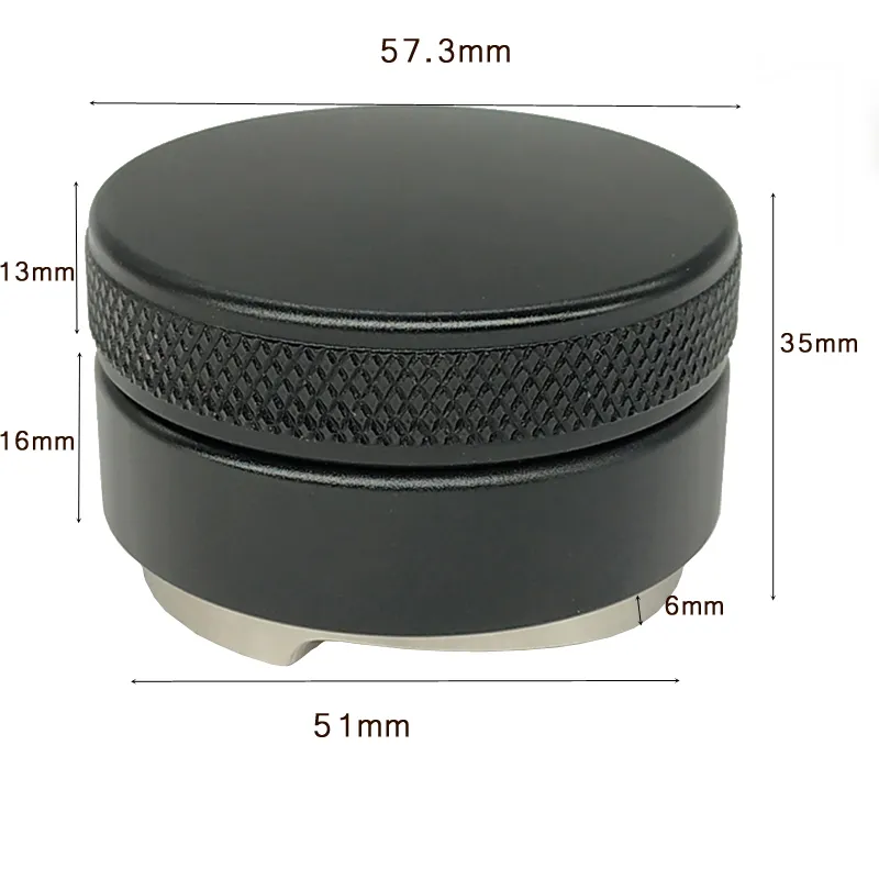 51mm 58mm 304 Rostfritt stål Kaffekafferfilter Filter Kaffe Distributionsverktyg Kaffepulver Hammer Level Passar för Portafilter T209040117