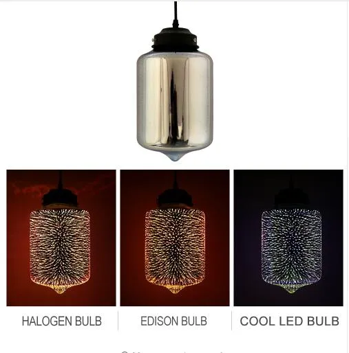 Nowoczesne 3D kolorowe nordyckie gwiaździste niebo wiszące szklane szklane lampki lampy e27 LED do kuchni restauracyjnej salon 1963