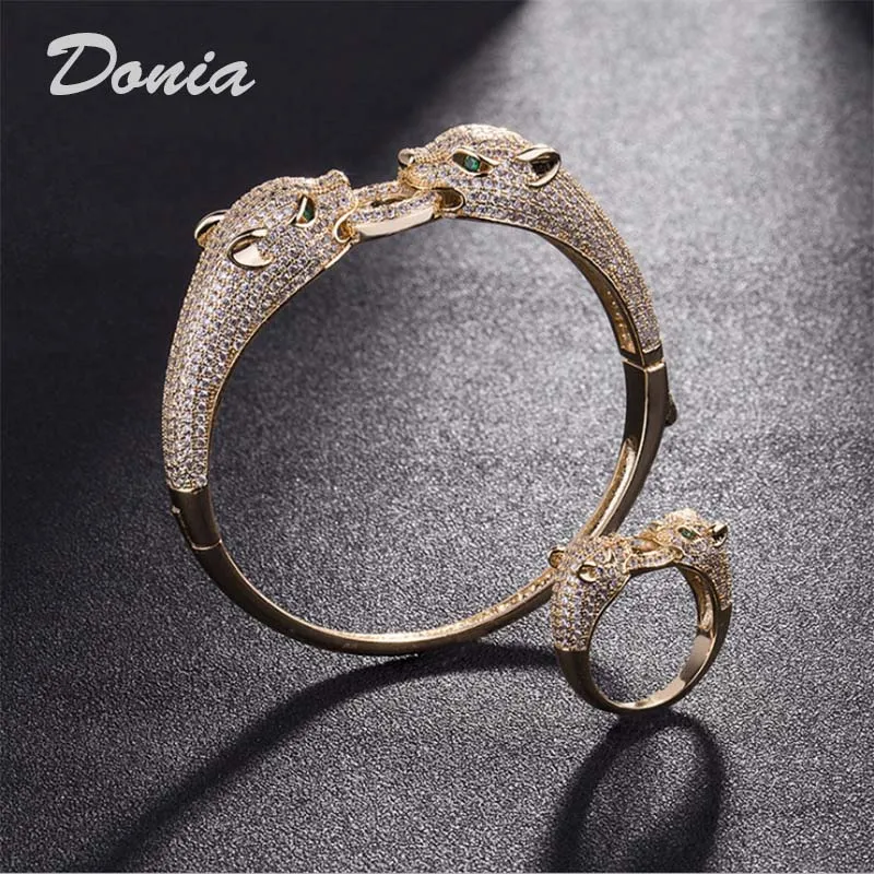 Donia Jewelry Luxury Bangle Party European и American Fashion крупная классическая животная медная микроавтография набор браслетов циркона 204i