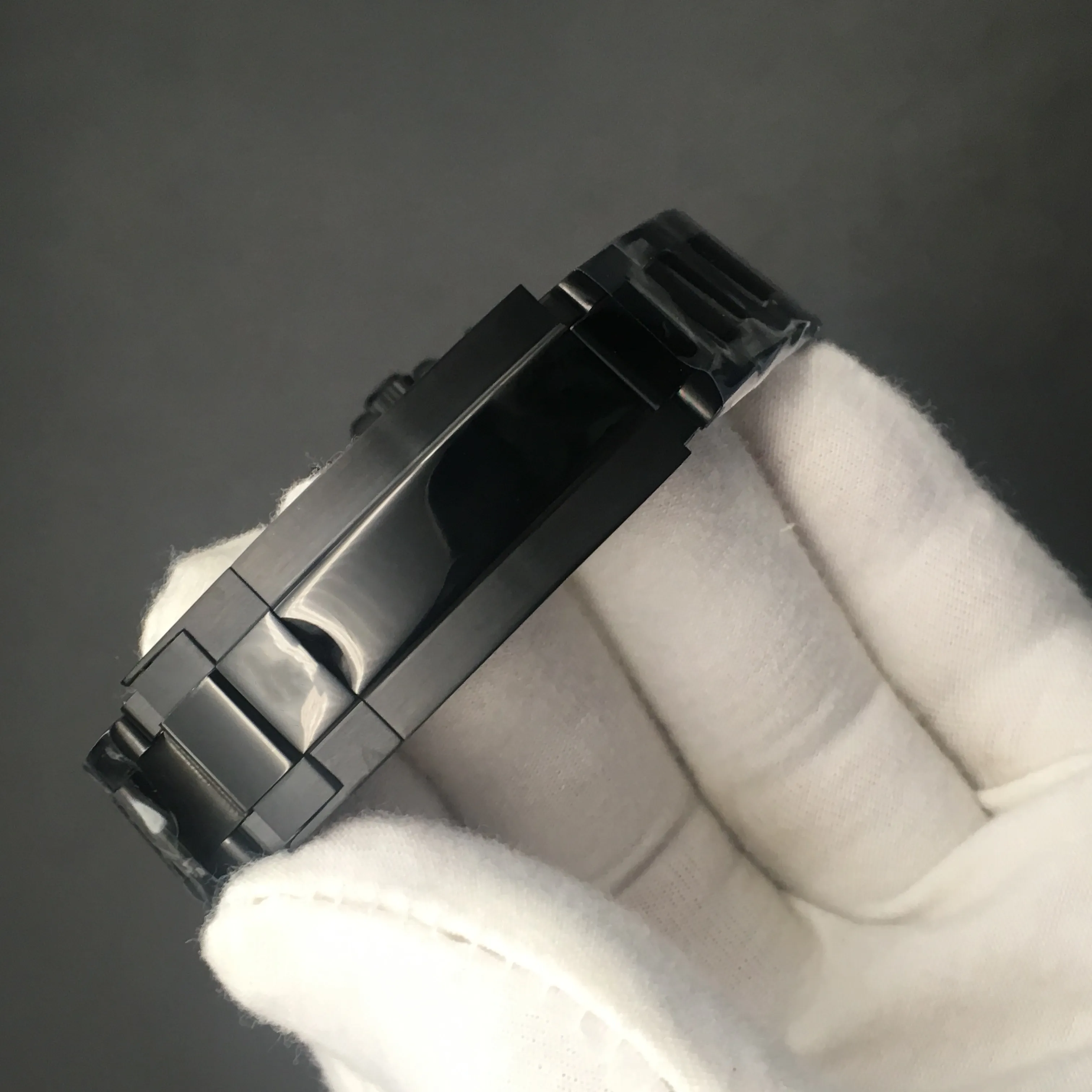 Orologio da uomo più nuovo quadrante nero in acciaio inossidabile con movimento al quarzo giapponese Chronogragh in PVD nero regalo 40mm246x