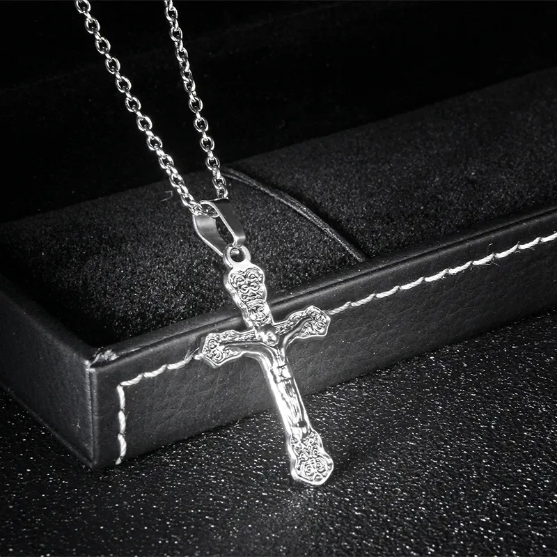 Hanger kettingen het testament evangelie Jezus op kruis sieraden titanium stalen ketting christendom retro religieuze geloof keten lp2967
