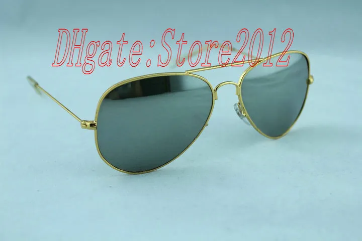 عالي الجودة Vassl Men مصممة Classic Pilot Sunglots Sun Glasses Gold Frame Green 58mm و 62 Mms Eyewear مع B260V