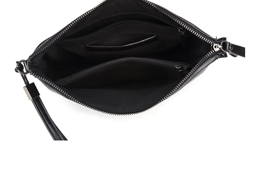 Brieftasche Männer PU Casual Große Kapazität Plain Schwarz Lange Clutch Tasche