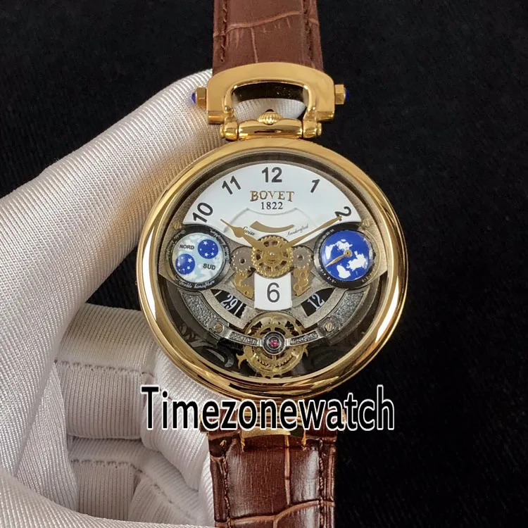 Bovet Amadeo Fleurier Grand Complikacje Edouard Touardon stalowa obudowa biała szkielet szwajcarski kwarc męski męski zegarek czarna skóra 2276