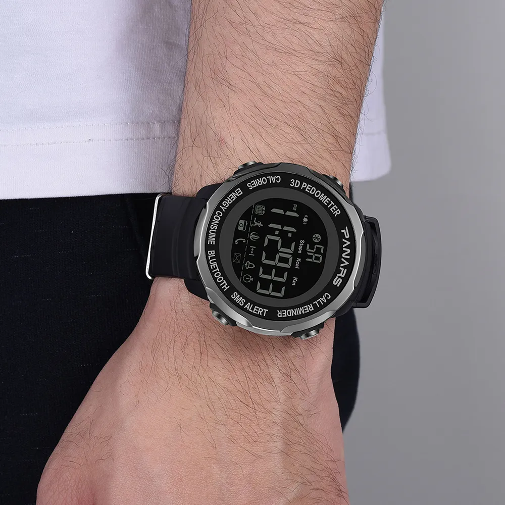 PANARS nouveauté mode montre de sport intelligente hommes 3D podomètre montre-bracelet hommes plongée résistant à l'eau montres réveil 81152171