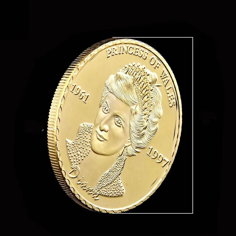 10 Stück Arts and Crafts vergoldete britische Prinzessin Last Rose World Celebrity Souvenir Metallmünze1830361