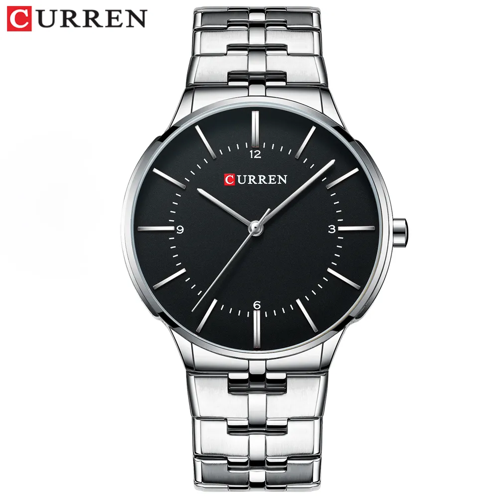 Mens Classic Quartz Analog Watch Curren Luxury Fashion Business Wristwatch Stalomless Sport zegarki