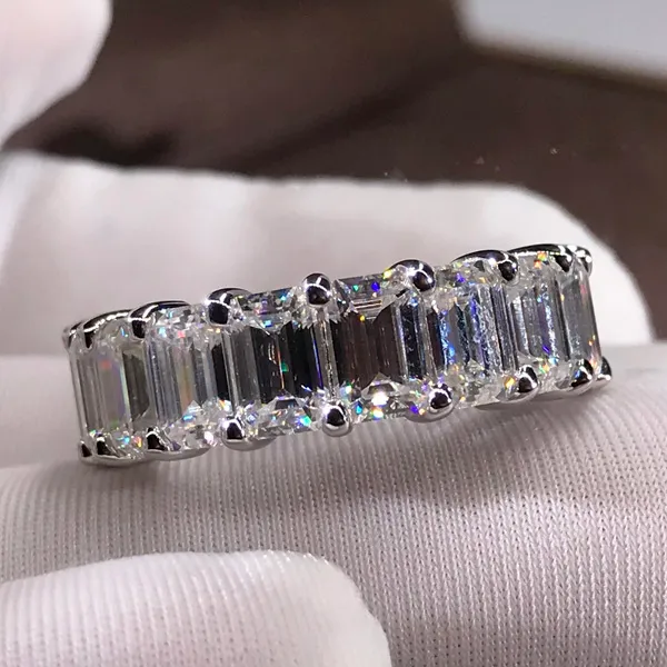 10ct großer Diamantring atemberaubender Luxusschmuck 925 Sterling Silber Paar Ringe Wasser Drop Birne Schnitt Topaz Frauen Hochzeit Braut RI294p