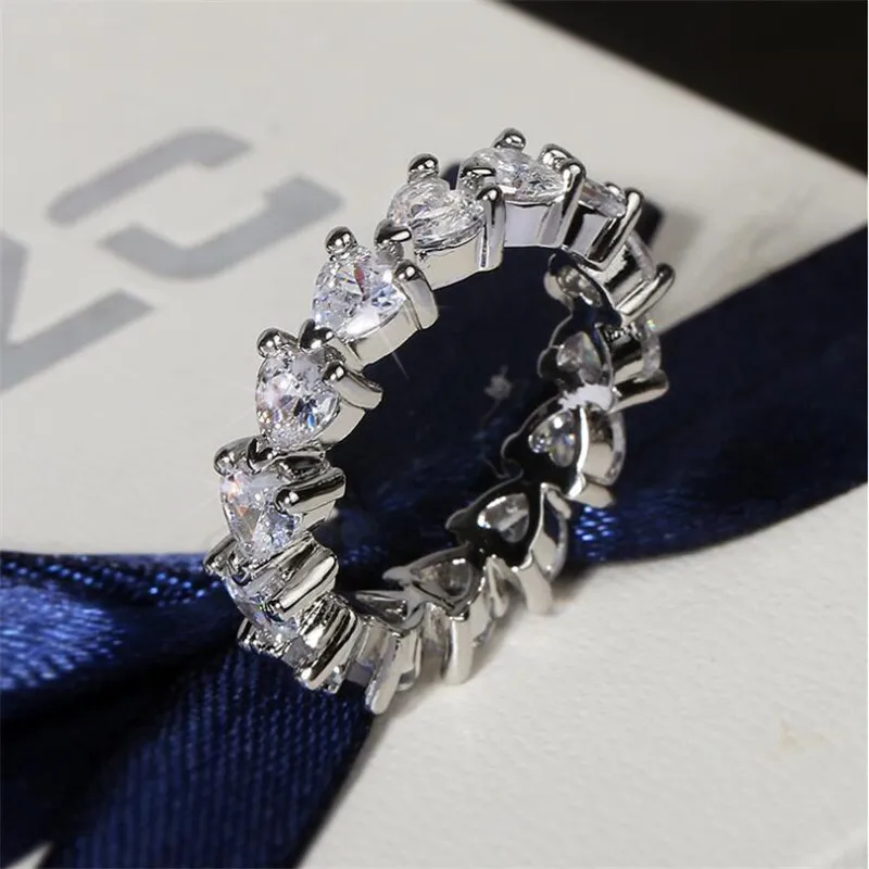 Choucong Nieuwe aankomst Unieke luxe sieraden 925 Sterling zilver Volledige peer Cut White Topaz CZ Diamond Gemstones Dames Weddi2617