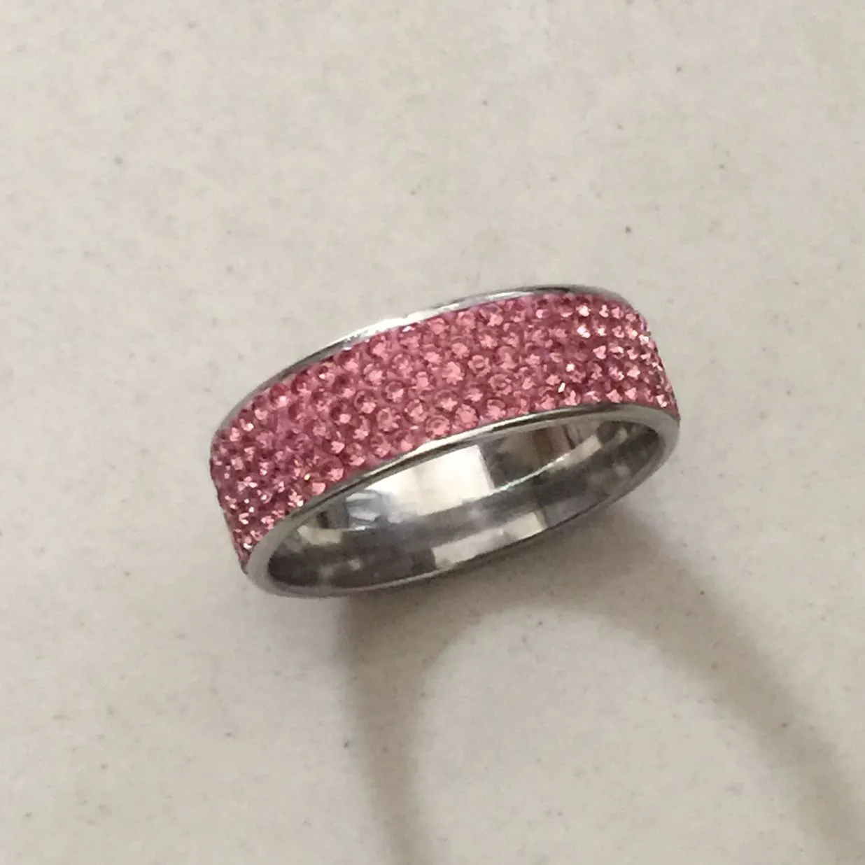 Anelli di fidanzamento con zirconi completi donna colore rosa Anelli nuziali femminili anel Gioielli in cristalli austriaci di alta qualità2810