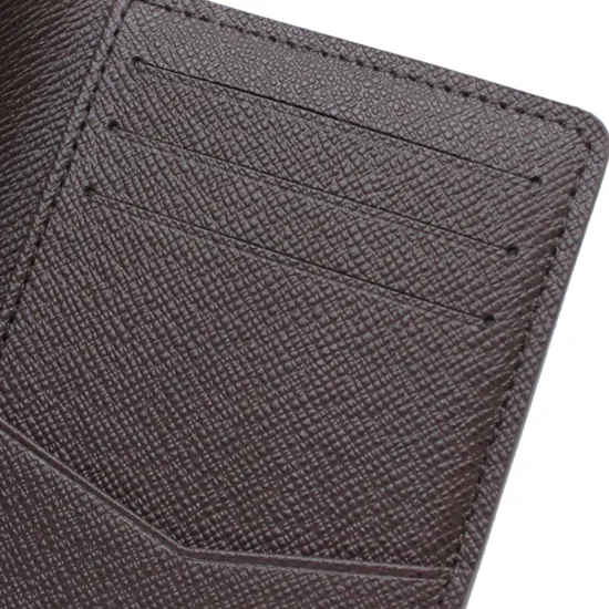 Shipmet N63143 Pocket Organizer Wallet Mens äkta läderplånböcker Korthållare ID Wallet Bi-Fold Påsar Högkvalitativ tunn kort345R