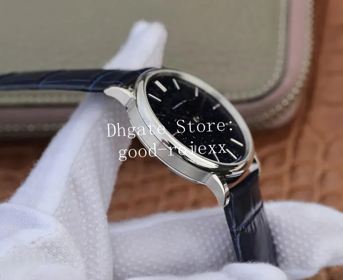 3 Colour Unisex 39mm Watches Men Saxonia Blue Black White Dial Automatic Eta Cal 2892 Watch Men's Leather Band Dress Wristwat185f