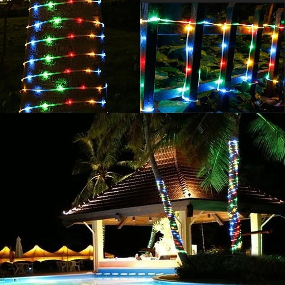 Guirlande lumineuse LED à piles, étanche, 33 pieds, avec minuterie à distance, lumières lucioles, 8 modes, féerique à intensité variable pour l'extérieur282S