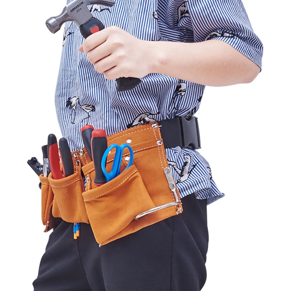 Tool Bag Belt Screwdriver Children Real Leather Work Garden Repair Waist Y200324