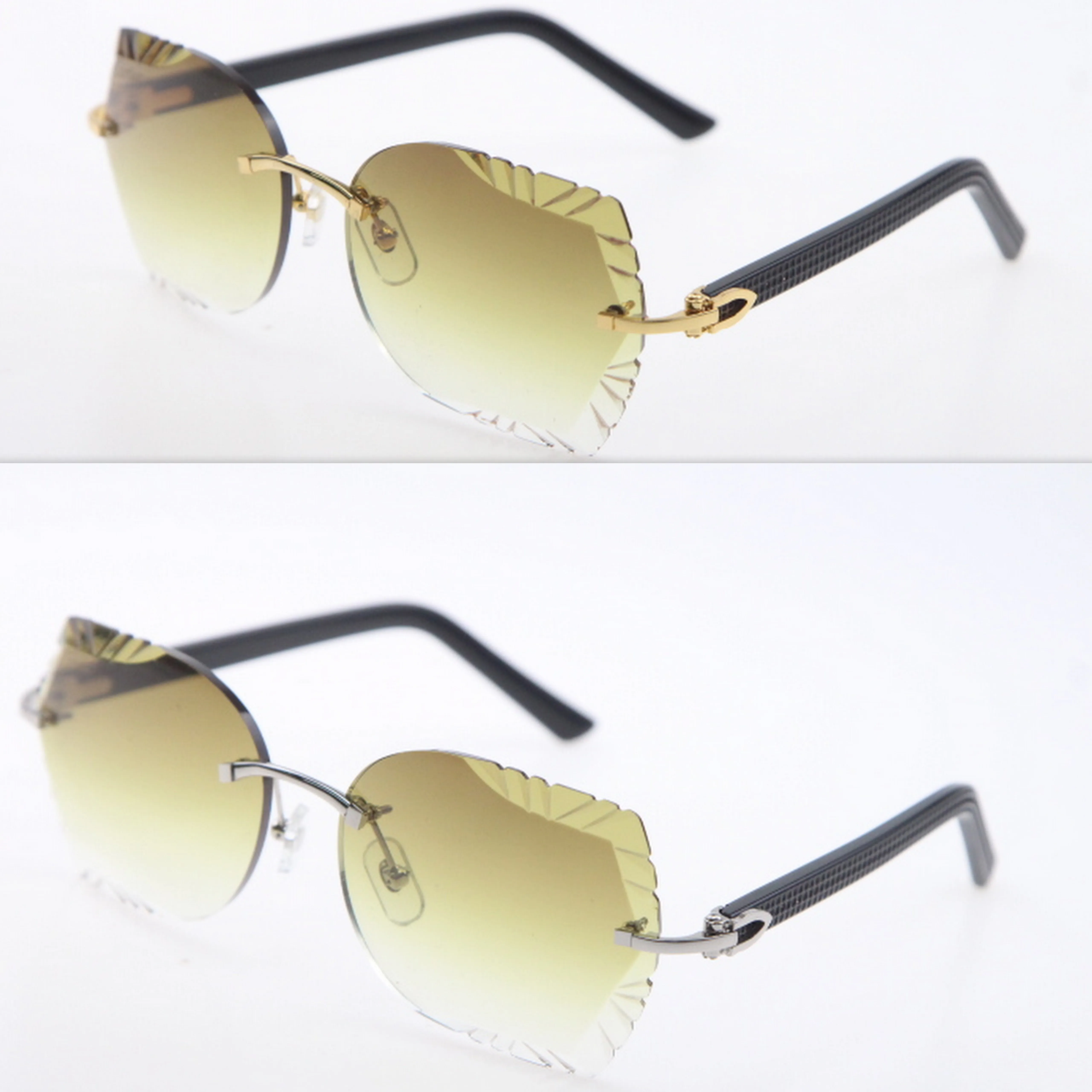 Sem aro esculpido lente xadrez prancha óculos de sol masculino e feminino novos óculos unissex óculos de sol olho de gato acessórios de moda 245i