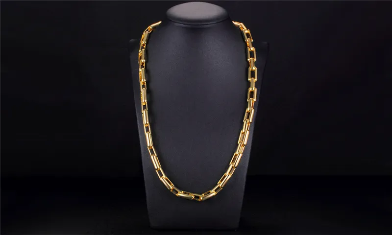 Corrente de corda de ligação grossa de 9mm 18k banhado a ouro masculino hip hop colares 20 polegadas moda luxo gargantilha joias presentes para mulheres perfeito a273c